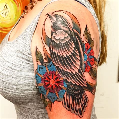 raven tattoo on back|Best 40 Inspiring Raven Tattoo Designs and Ideas with Meaning